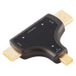 D62A DisplayPort + Mini DP + HDMI 수컷 to HDMI 암컷 3 in 1 어댑터, D62A