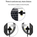 D62A DisplayPort + Mini DP + HDMI 수컷 to HDMI 암컷 3 in 1 어댑터, D62A
