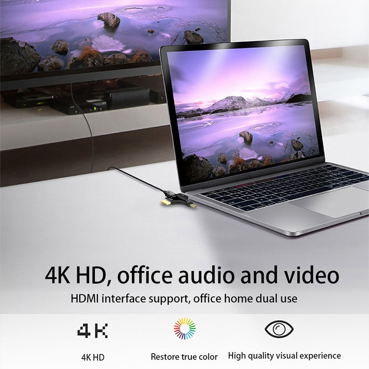 D62A DisplayPort + Mini DP + HDMI 수컷 to HDMI 암컷 3 in 1 어댑터, D62A