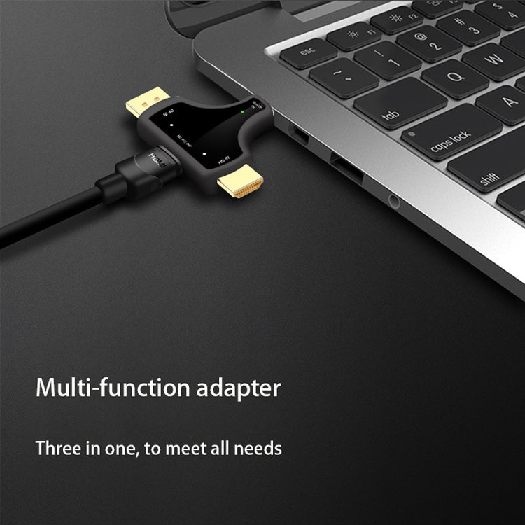 D62A DisplayPort + Mini DP + HDMI 수컷 to HDMI 암컷 3 in 1 어댑터, D62A