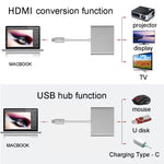 USB-C / Type-C 3.1 수컷 to USB-C / Type-C 3.1 암컷 & HDMI 암컷 & USB 3.0 암컷 어댑터, Type-C+USB+HDMI (J), Type-C+USB+HDMI (G), Type-C+USB+HDMI (B), Type-C+USB+HDMI (S)
