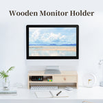 ORICO MSR-02-WD-BP 나무결 컴퓨터 모니터 홀더, 크기: 50 x 20 x 13.5cm, 크기: 50 x 20 x 13.5cm