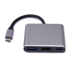 V125 USB-C / Type-C 수컷 to PD + HDMI + USB 3.0 암컷 3-in-1 컨버터, 3-in-1