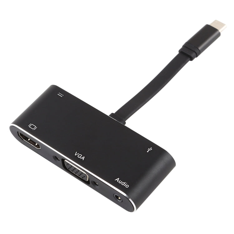 V126 USB-C / Type-C 수컷 to PD + HDMI + VGA + 오디오 + USB 3.0 암컷 5-in-1 컨버터, 5-in-1