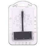 V126 USB-C / Type-C 수컷 to PD + HDMI + VGA + 오디오 + USB 3.0 암컷 5-in-1 컨버터, 5-in-1
