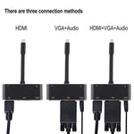 V126 USB-C / Type-C 수컷 to PD + HDMI + VGA + 오디오 + USB 3.0 암컷 5-in-1 컨버터, 5-in-1