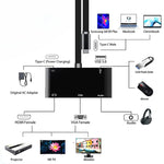 V126 USB-C / Type-C 수컷 to PD + HDMI + VGA + 오디오 + USB 3.0 암컷 5-in-1 컨버터, 5-in-1