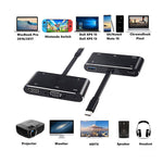 V126 USB-C / Type-C 수컷 to PD + HDMI + VGA + 오디오 + USB 3.0 암컷 5-in-1 컨버터, 5-in-1