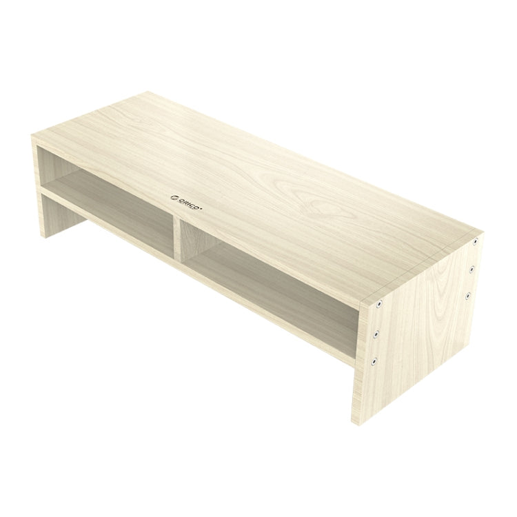 ORICO MSR-04-WD-BP 칸막이 있는 2단 나무결 컴퓨터 모니터 홀더, 크기: 50 x 20 x 13.5cm, 칸막이 포함 2단, 크기: 50 x 20 x 13.5cm