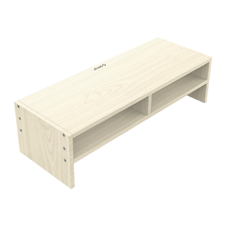 ORICO MSR-04-WD-BP 칸막이 있는 2단 나무결 컴퓨터 모니터 홀더, 크기: 50 x 20 x 13.5cm, 칸막이 포함 2단, 크기: 50 x 20 x 13.5cm