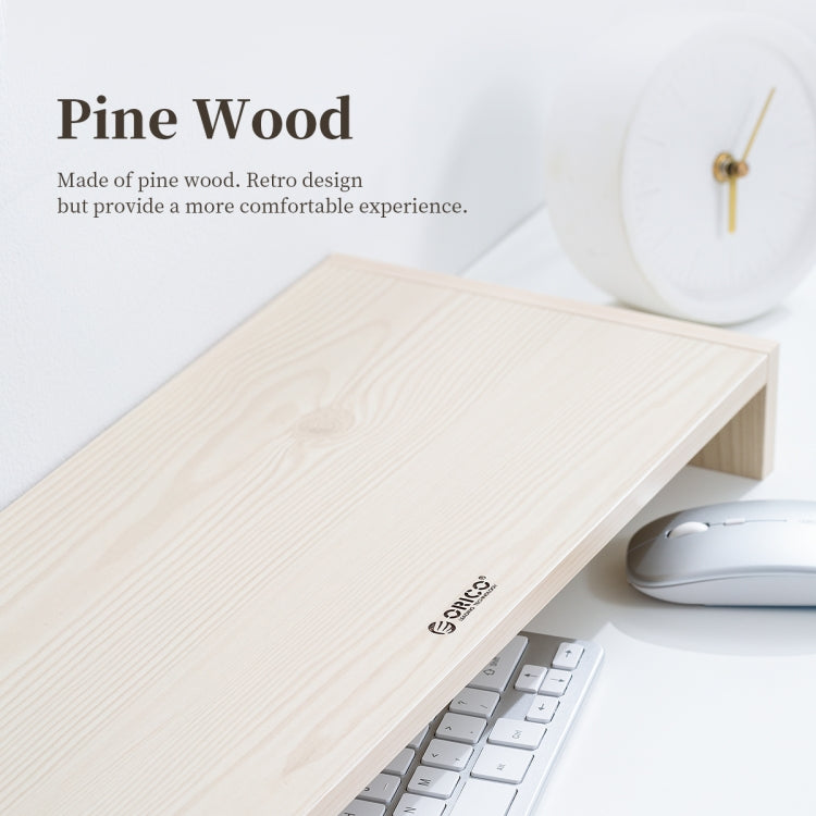 ORICO MSR-04-WD-BP 칸막이 있는 2단 나무결 컴퓨터 모니터 홀더, 크기: 50 x 20 x 13.5cm, 칸막이 포함 2단, 크기: 50 x 20 x 13.5cm