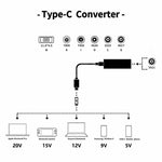 노트북 전원 어댑터 65W USB-C / Type-C 컨버터 to 6-in-1 전원 어댑터