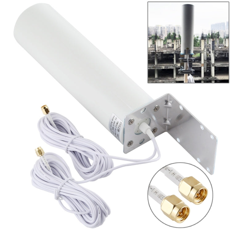 4G LTE WiFi 12DBi 옴니 외부 배럴 안테나 SMA 수컷 포함, SMA