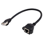 RJ45 암-수 CATE5 네트워크 패널 마운트 나사 잠금 연장 케이블, 길이: 0.3m, 0.3m