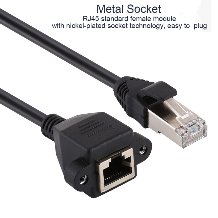 RJ45 암-수 CATE5 네트워크 패널 마운트 나사 잠금 연장 케이블, 길이: 0.3m, 0.3m