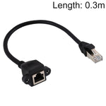 RJ45 암컷 to 수컷 CAT6E 네트워크 패널 마운트 나사 잠금 연장 케이블, 길이: 0.3m, 길이: 0.3m