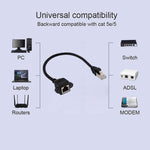 RJ45 암컷 to 수컷 CAT6E 네트워크 패널 마운트 나사 잠금 연장 케이블, 길이: 1m, 길이: 1m