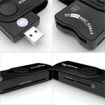 ROCKETEK CR310 USB 3.0 + TF 카드 + SD 카드 + SIM 카드 + 스마트 카드 다기능 카드 리더기, USB 3.0