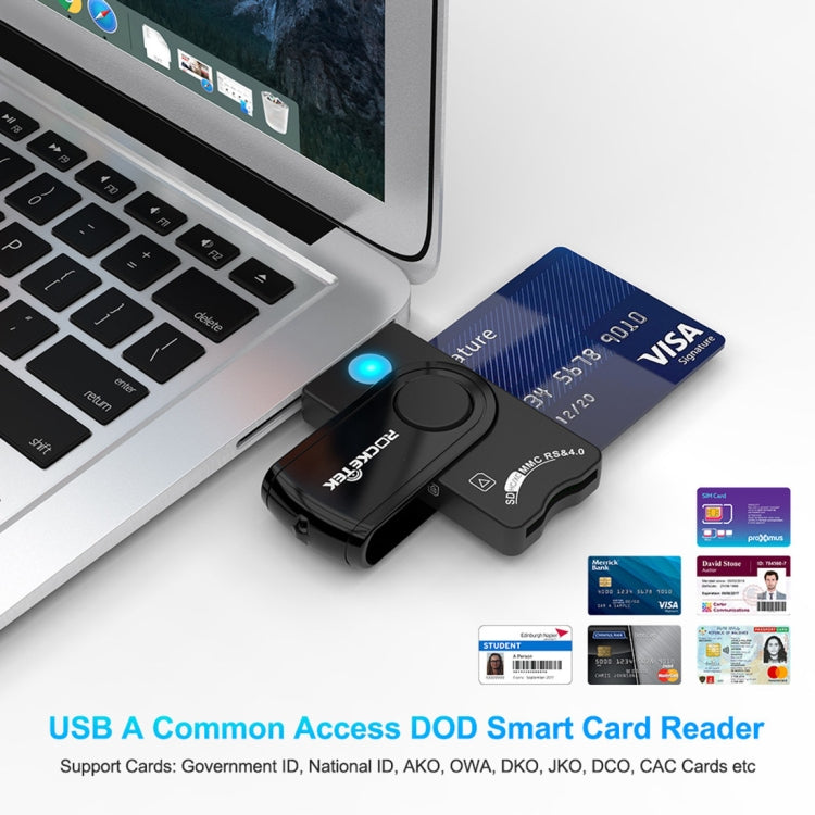 ROCKETEK CR310 USB 3.0 + TF 카드 + SD 카드 + SIM 카드 + 스마트 카드 다기능 카드 리더기, USB 3.0
