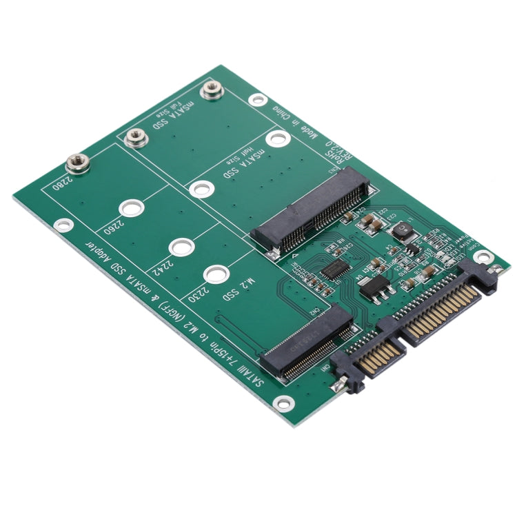 M.2 NGFF & mSATA SSD to SATA III 7+15 핀 어댑터 변환기, SSD to SATA III