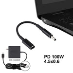 PD 100W 18.5-20V 4.5 x 0.6mm to USB-C / Type-C Adapter Nylon Braid Cable for Dell, 4.5 x 0.6mm