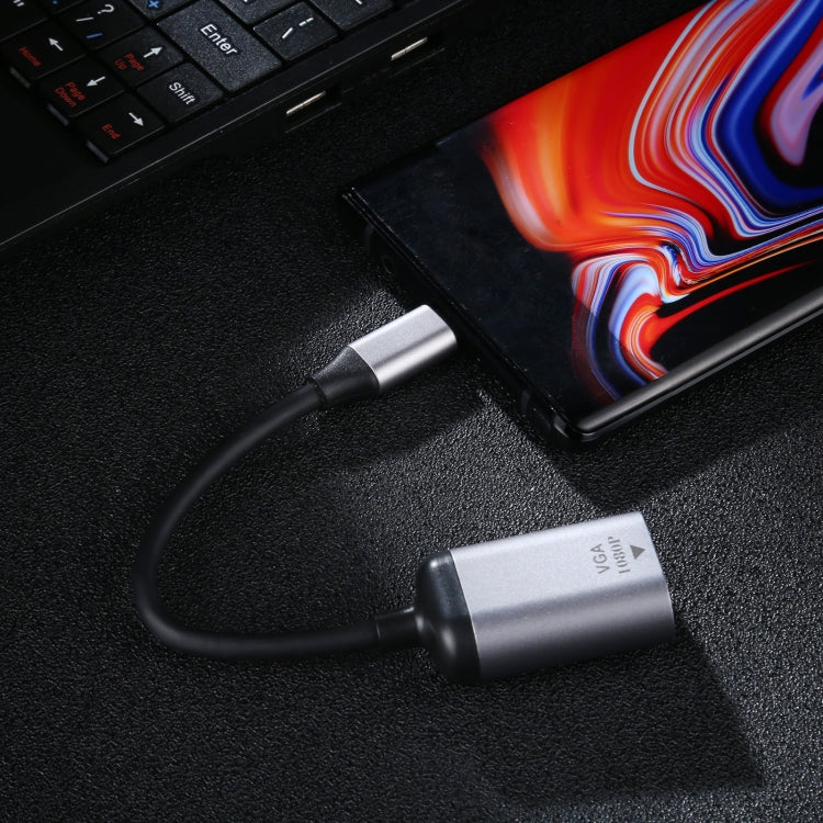 1080P VGA 암 to Type-C / USB-C 수 커넥팅 어댑터 케이블, VGA 암 to Type-C 수