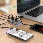 ORICO MH4U-100 USB 3.0 투명 데스크탑 허브, 100cm 마이크로 USB 케이블 포함, MH4U-100
