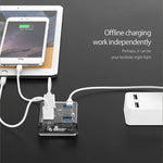 ORICO MH4U-100 USB 3.0 투명 데스크탑 허브, 100cm 마이크로 USB 케이블 포함, MH4U-100