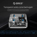 ORICO MH4U-100 USB 3.0 투명 데스크탑 허브, 100cm 마이크로 USB 케이블 포함, MH4U-100