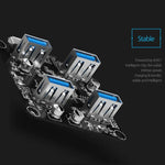 ORICO MH4U-100 USB 3.0 투명 데스크탑 허브, 100cm 마이크로 USB 케이블 포함, MH4U-100
