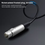 금속 헤드 3.5mm 수컷 to 알루미늄 케이스 3핀 XLR 캐논 암컷 오디오 커넥터 어댑터 케이블, 총 길이: 약 35cm, 3핀 암컷