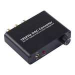 192KHz DAC 컨버터 HD HIFI 광학 to RCA+3.5mm 헤드폰 5.1 채널 디지털 오디오 컨버터 볼륨 조절 포함, 192KHz DAC