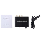 192KHz DAC 컨버터 HD HIFI 광학 to RCA+3.5mm 헤드폰 5.1 채널 디지털 오디오 컨버터 볼륨 조절 포함, 192KHz DAC