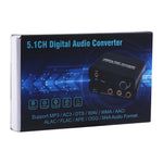192KHz DAC 컨버터 HD HIFI 광학 to RCA+3.5mm 헤드폰 5.1 채널 디지털 오디오 컨버터 볼륨 조절 포함, 192KHz DAC