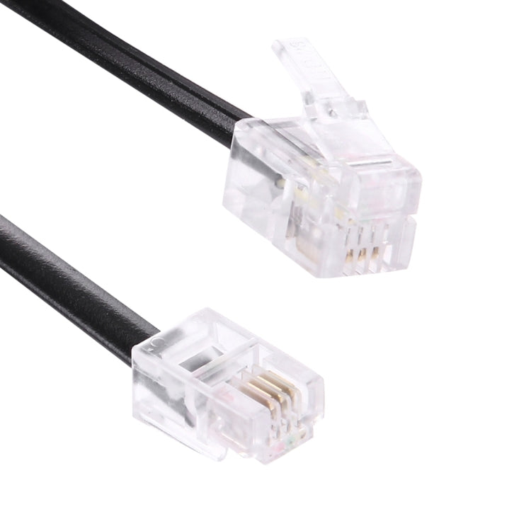 4코어 수컷 to 수컷 RJ11 스프링 스타일 전화 연장 코일 케이블, 신장 길이: 2m(검정), 길이: 2m