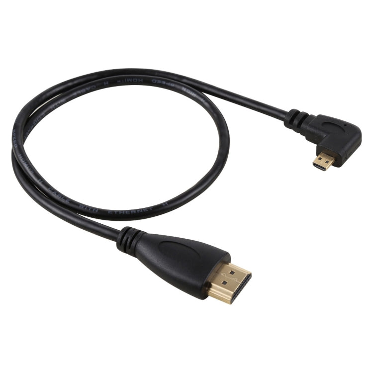 50cm 4K HDMI 수-마이크로 HDMI 좌측 각도 수 금도금 커넥터 어댑터 케이블, 50cm 좌측