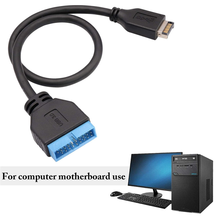 30cm USB 3.1 타입-E to USB 3.0 마더보드 19핀 수 확장 케이블