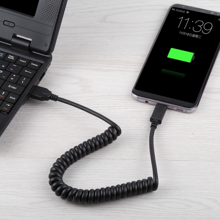 1.5m 고속 USB 3.0 수 to USB-C / 타입-C 수 리트랙터블 스프링 연장 케이블, USB 3.0 수 to 타입-C 수