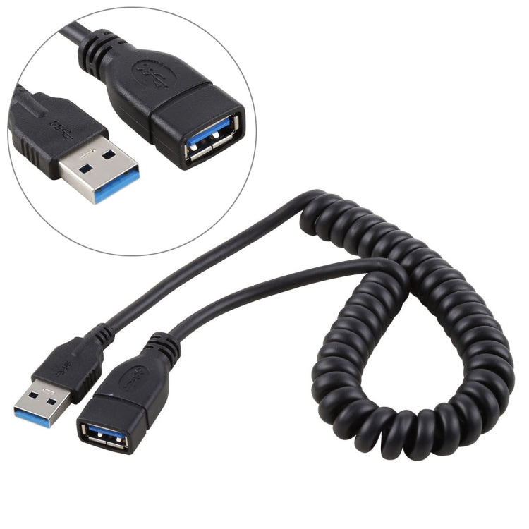 1.5m 고속 USB 3.0 수 to 암 리트랙터블 스프링 연장 케이블, USB 3.0 수 to 암