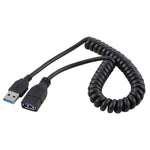 1.5m 고속 USB 3.0 수 to 암 리트랙터블 스프링 연장 케이블, USB 3.0 수 to 암