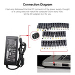 5.5x2.1mm 암 to 다중 수 인터페이스 10 in 1 전원 어댑터 세트 IBM / HP / Sony / Toshiba / Lenovo / ASUS / Samsung / DELL 노트북용, 10 in 1