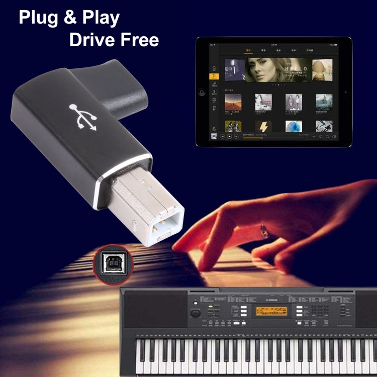 USB-C / 타입 C 암 to USB 2.0 B MIDI 수 어댑터 전자 악기 / 프린터 / 스캐너 / 피아노용