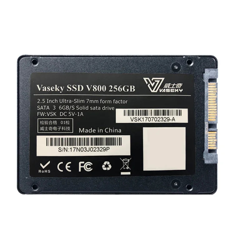 Vaseky V800 256GB 2.5 inch SATA3 6GB/s Ultra-Slim 7mm Solid State Drive SSD Hard Disk Drive for Desktop, Notebook, 256GB