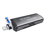 118 2 in 1 USB + 8핀 인터페이스 USB 플래시 디스크 / 메모리 카드 OTG 카드 리더기 IOS 시스템 휴대폰 / 컴퓨터용