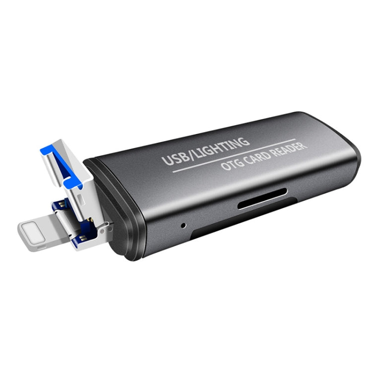 118 2 in 1 USB + 8핀 인터페이스 USB 플래시 디스크 / 메모리 카드 OTG 카드 리더기 IOS 시스템 휴대폰 / 컴퓨터용