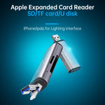 118 2 in 1 USB + 8핀 인터페이스 USB 플래시 디스크 / 메모리 카드 OTG 카드 리더기 IOS 시스템 휴대폰 / 컴퓨터용