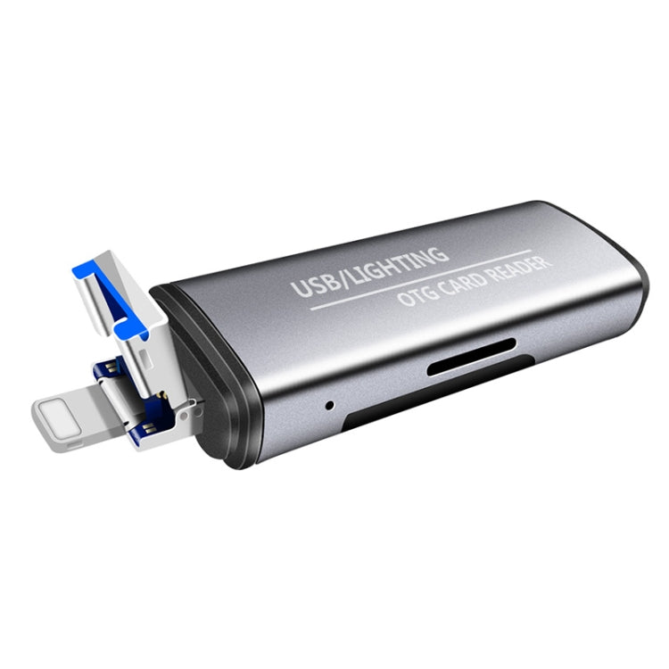 118 2 in 1 USB + 8핀 인터페이스 USB 플래시 디스크 / 메모리 카드 OTG 카드 리더기 IOS 시스템 휴대폰 / 컴퓨터용