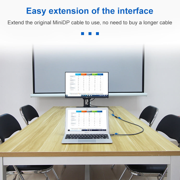 OD6.5mm 미니 DP 수컷-암컷 디스플레이포트 케이블, DP 수컷-암컷