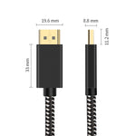 OD6.5mm DP 수컷-수컷 디스플레이포트 케이블, 길이: 2m, DP 수컷-수컷