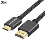 ULT-unite 금도금 HDMI 2.0 수컷-미니 HDMI 수컷 나일론 꼬임 케이블, 케이블 길이: 2m, 2m